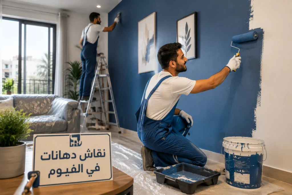 نقاش دهانات في الفيوم لأعمال التأسيس والديكورات