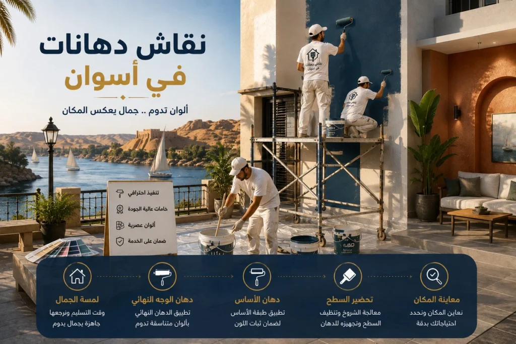 نقاش دهانات في أسوان لاختيار التصميمات التراثية