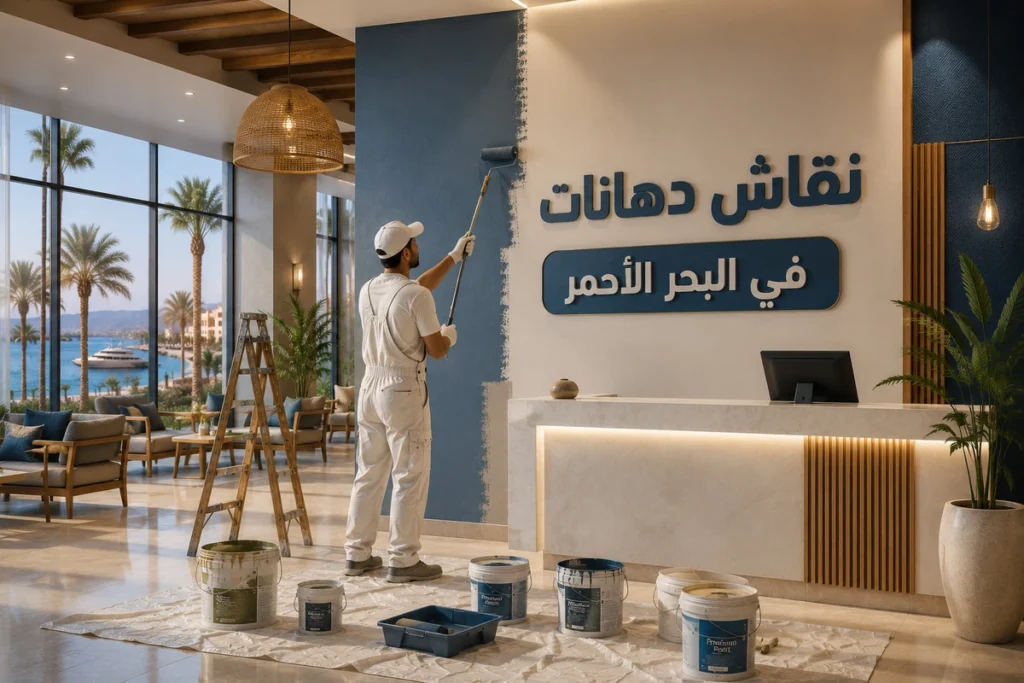 نقاش دهانات في البحر الأحمر يعمل بالجدول الزمني