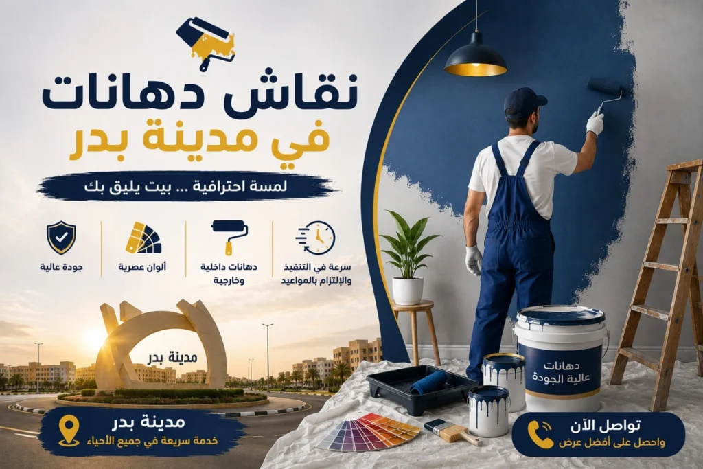 نقاش دهانات في مدينة بدر لعلاج مشكلات الدهانات المختلفة